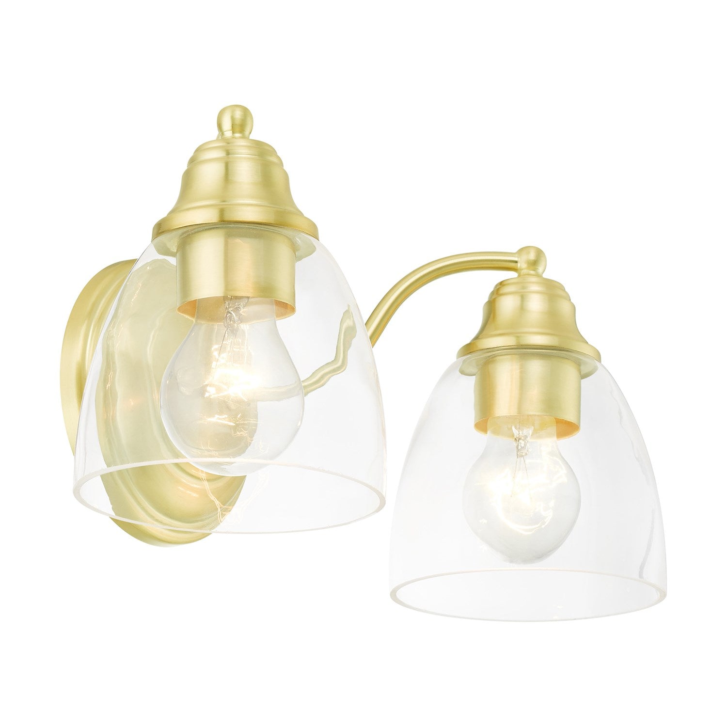 2 Light Satin Brass Vanity Sconce