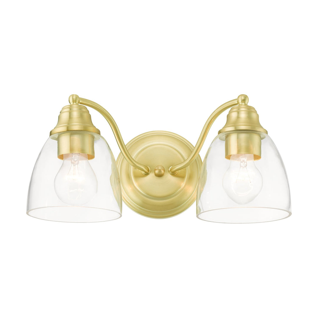 2 Light Satin Brass Vanity Sconce