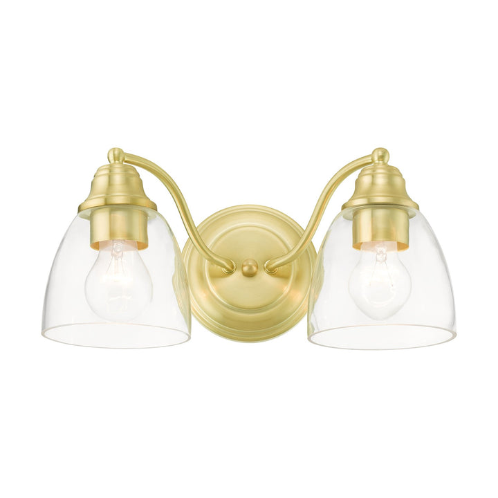 2 Light Satin Brass Vanity Sconce