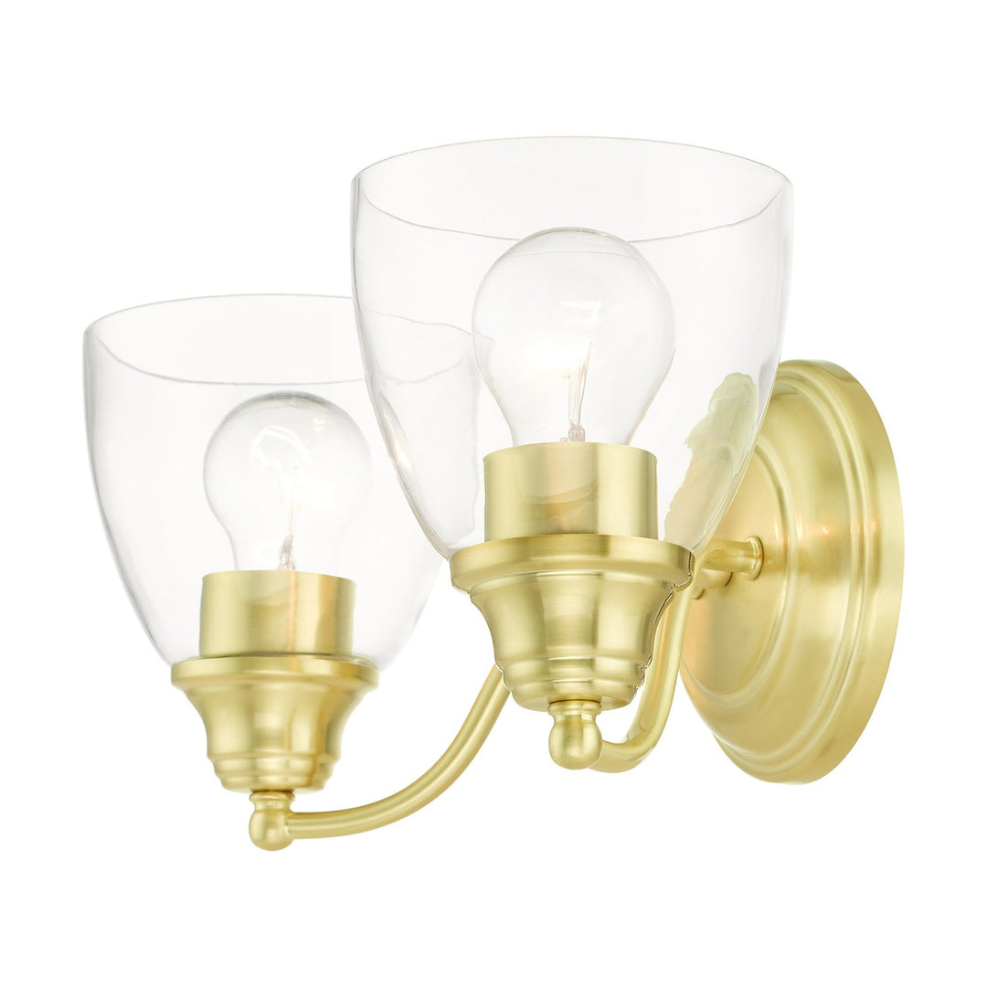 2 Light Satin Brass Vanity Sconce