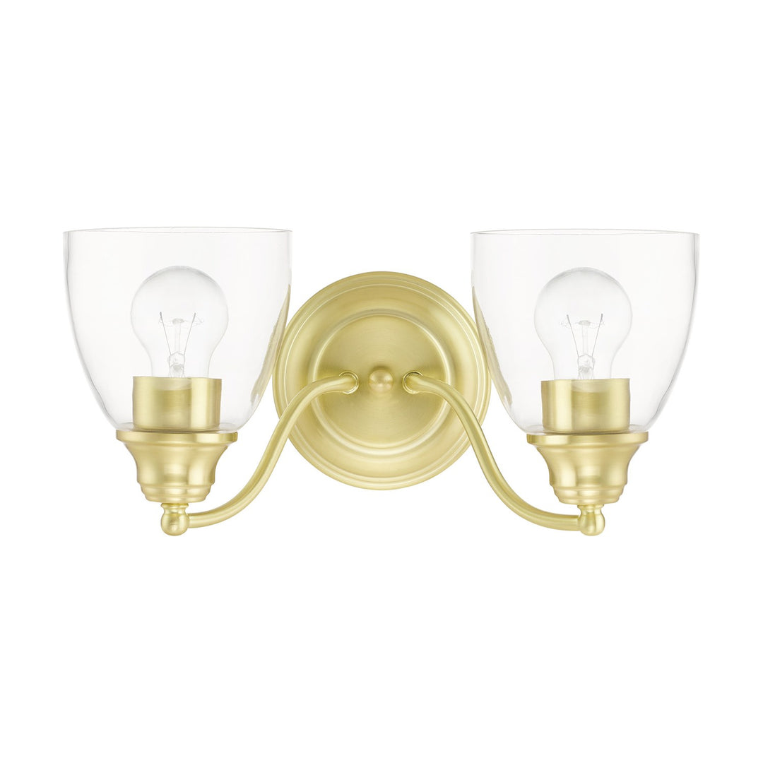 2 Light Satin Brass Vanity Sconce