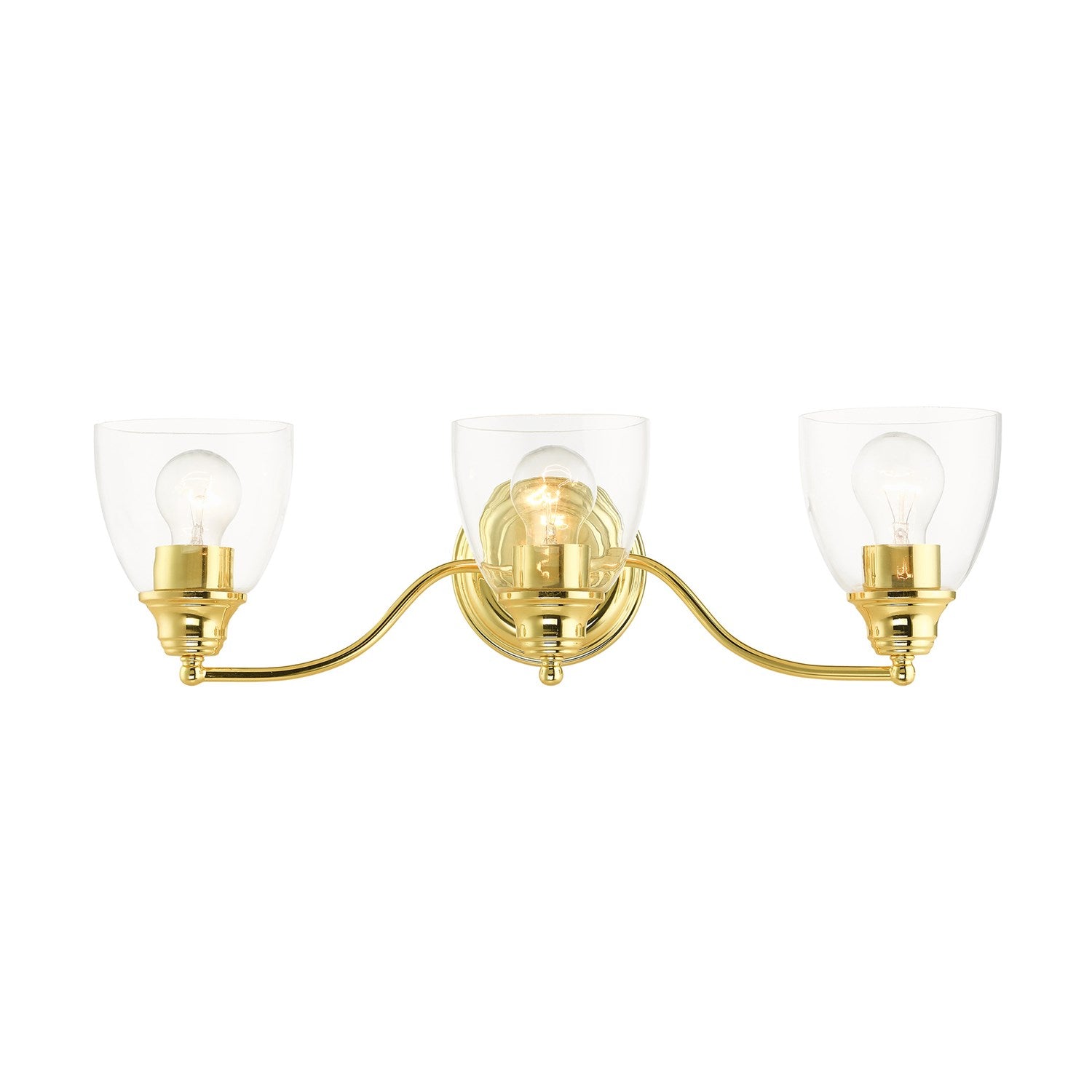 3 Light Polished Brass Vanity Sconce by Livex Lighting