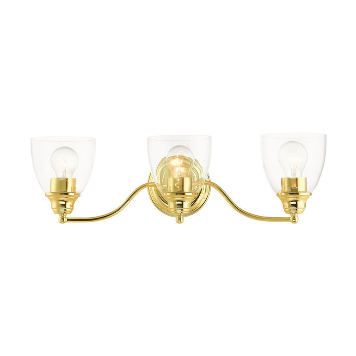 3 Light Polished Brass Vanity Sconce by Livex Lighting