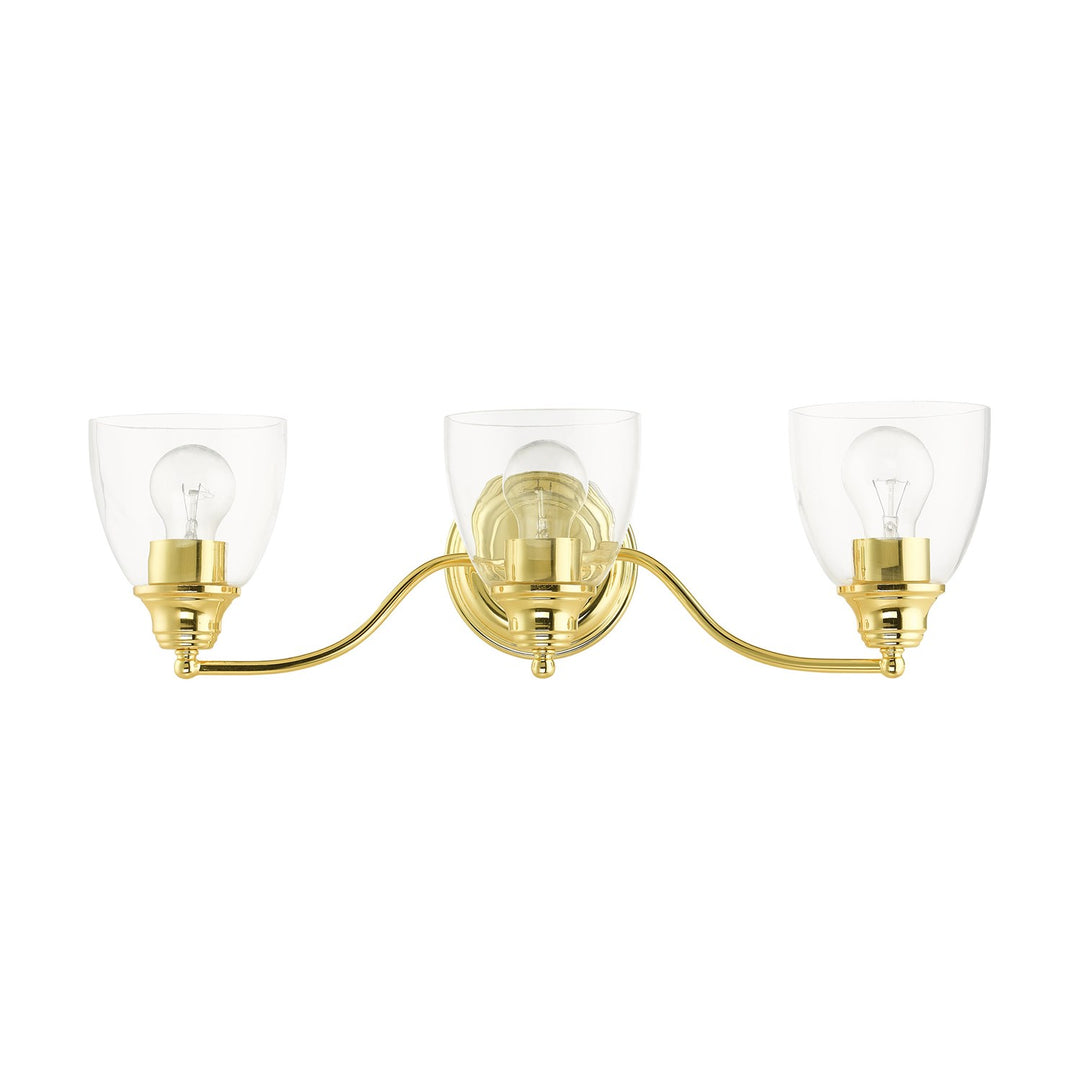 3 Light Polished Brass Vanity Sconce