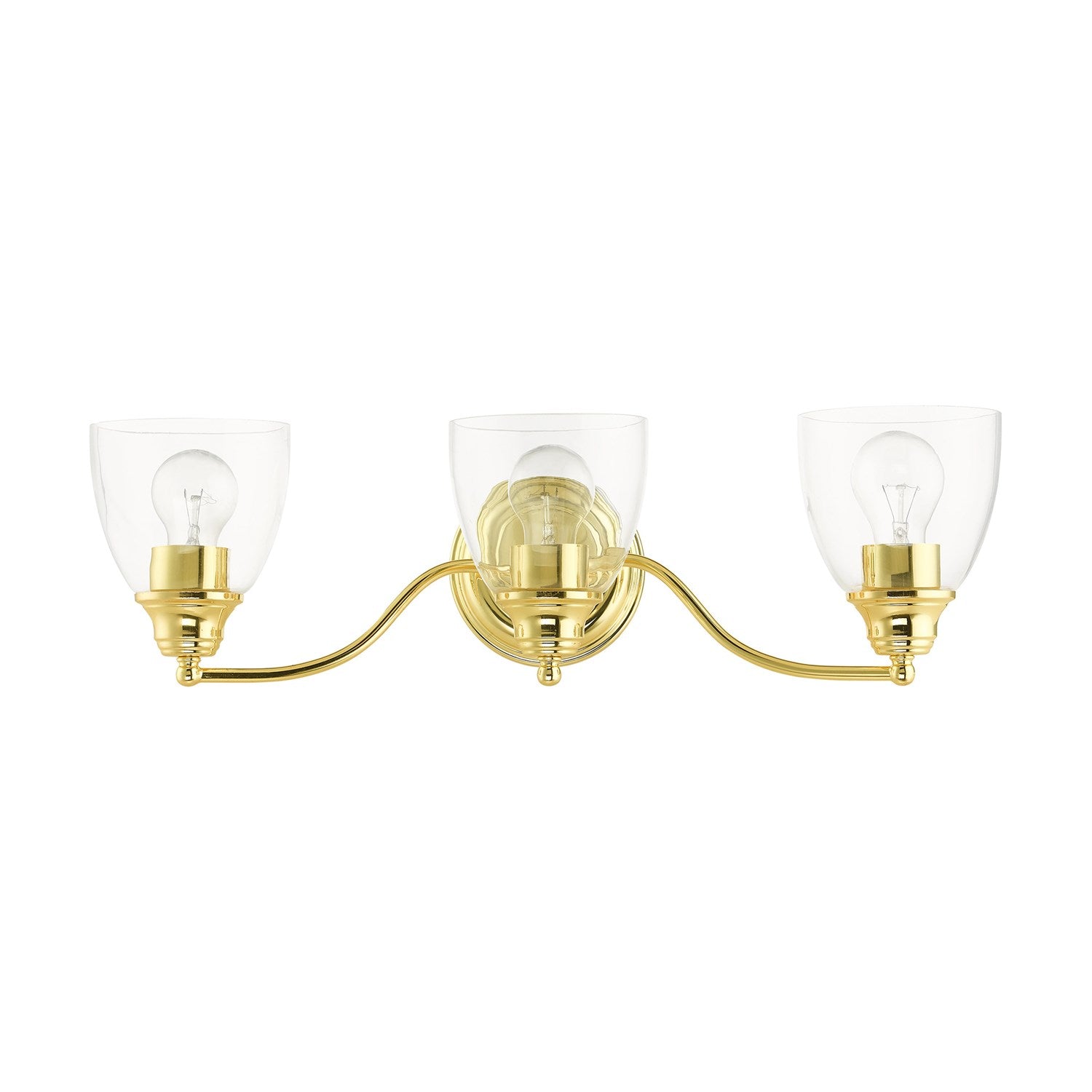 3 Light Polished Brass Vanity Sconce