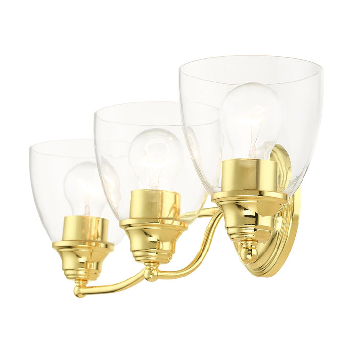3 Light Polished Brass Vanity Sconce