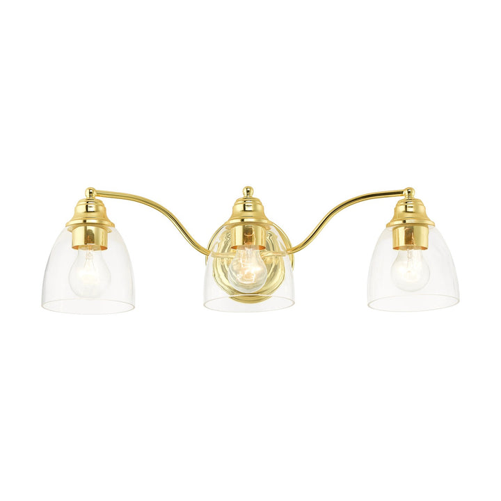 3 Light Polished Brass Vanity Sconce