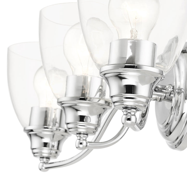 3 Light Polished Chrome Vanity Sconce