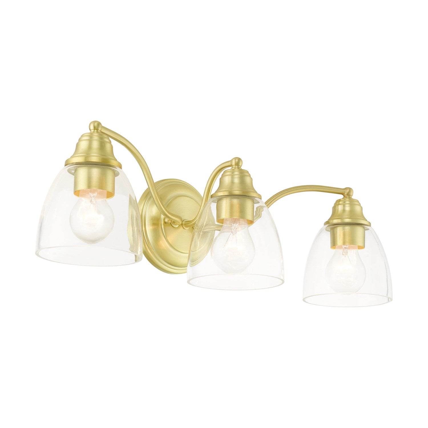 3 Light Satin Brass Vanity Sconce