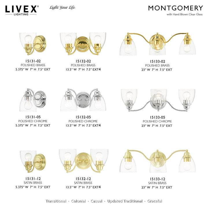 3 Light Satin Brass Vanity Sconce