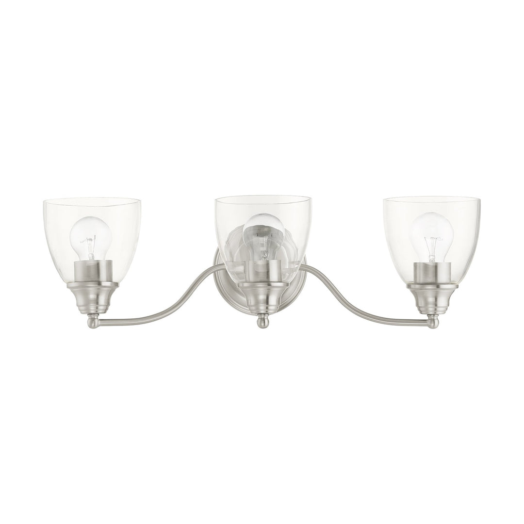 3 Light Brushed Nickel Vanity Sconce by Livex Lighting