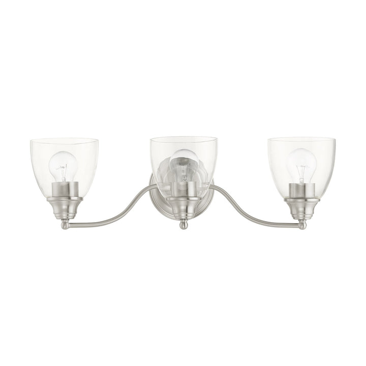 3 Light Brushed Nickel Vanity Sconce by Livex Lighting