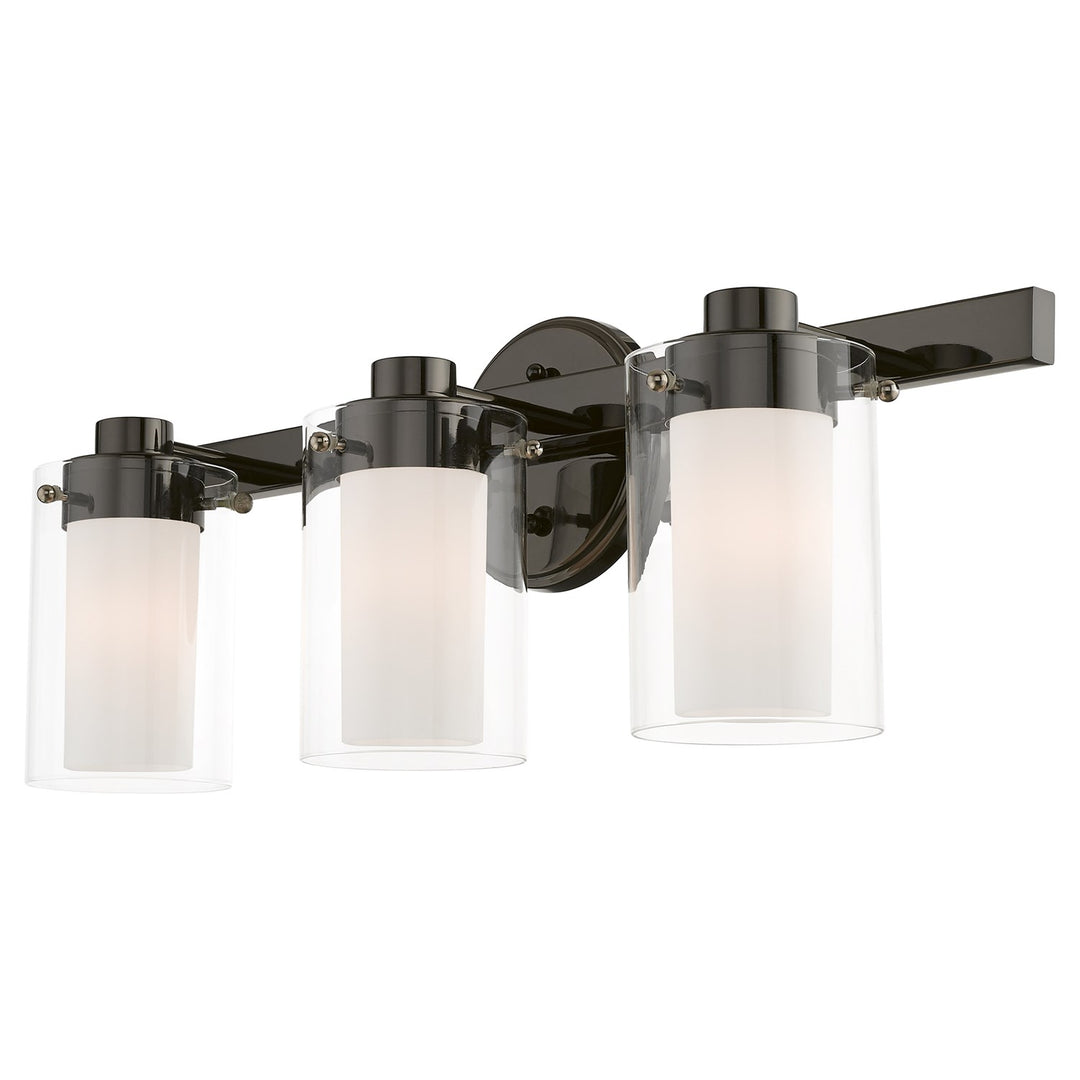 3 Light Polished Black Chrome Bath Vanity
