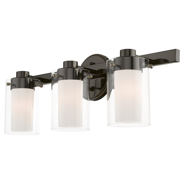 3 Light Polished Black Chrome Bath Vanity