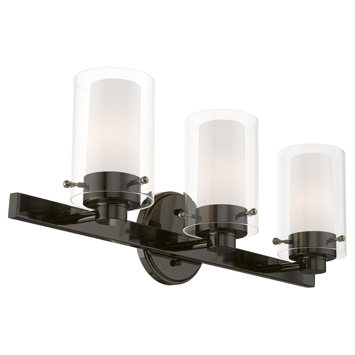 3 Light Polished Black Chrome Bath Vanity