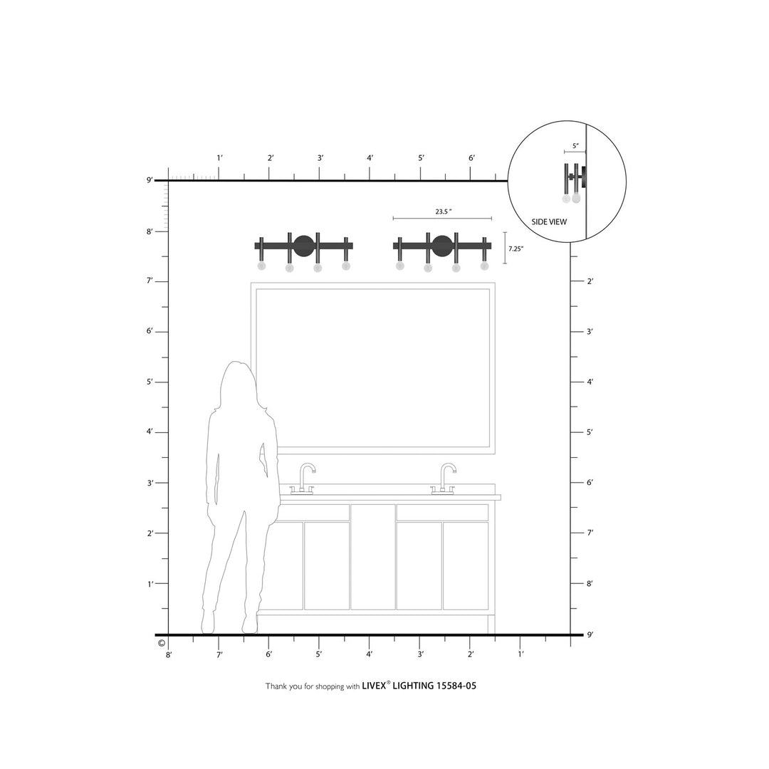 4 Light Polished Chrome Bath Vanity