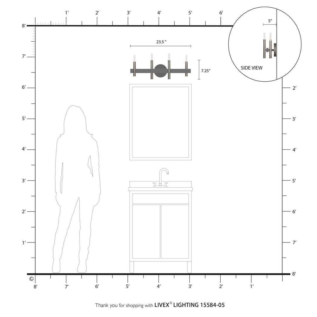 4 Light Polished Chrome Bath Vanity
