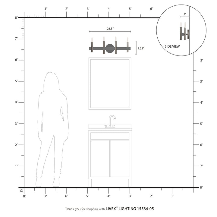 4 Light Polished Chrome Bath Vanity