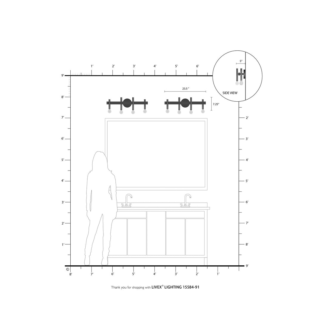 4 Light Brushed Nickel Bath Vanity