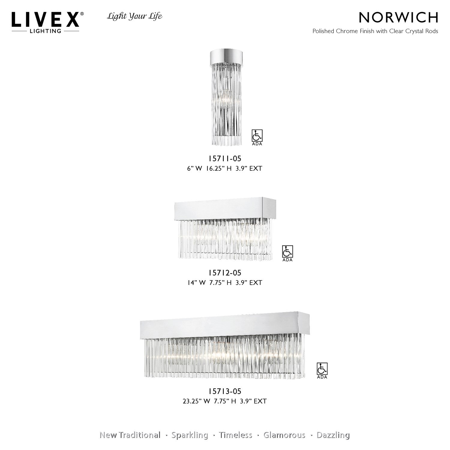 2 Light Polished Chrome Bath Vanity