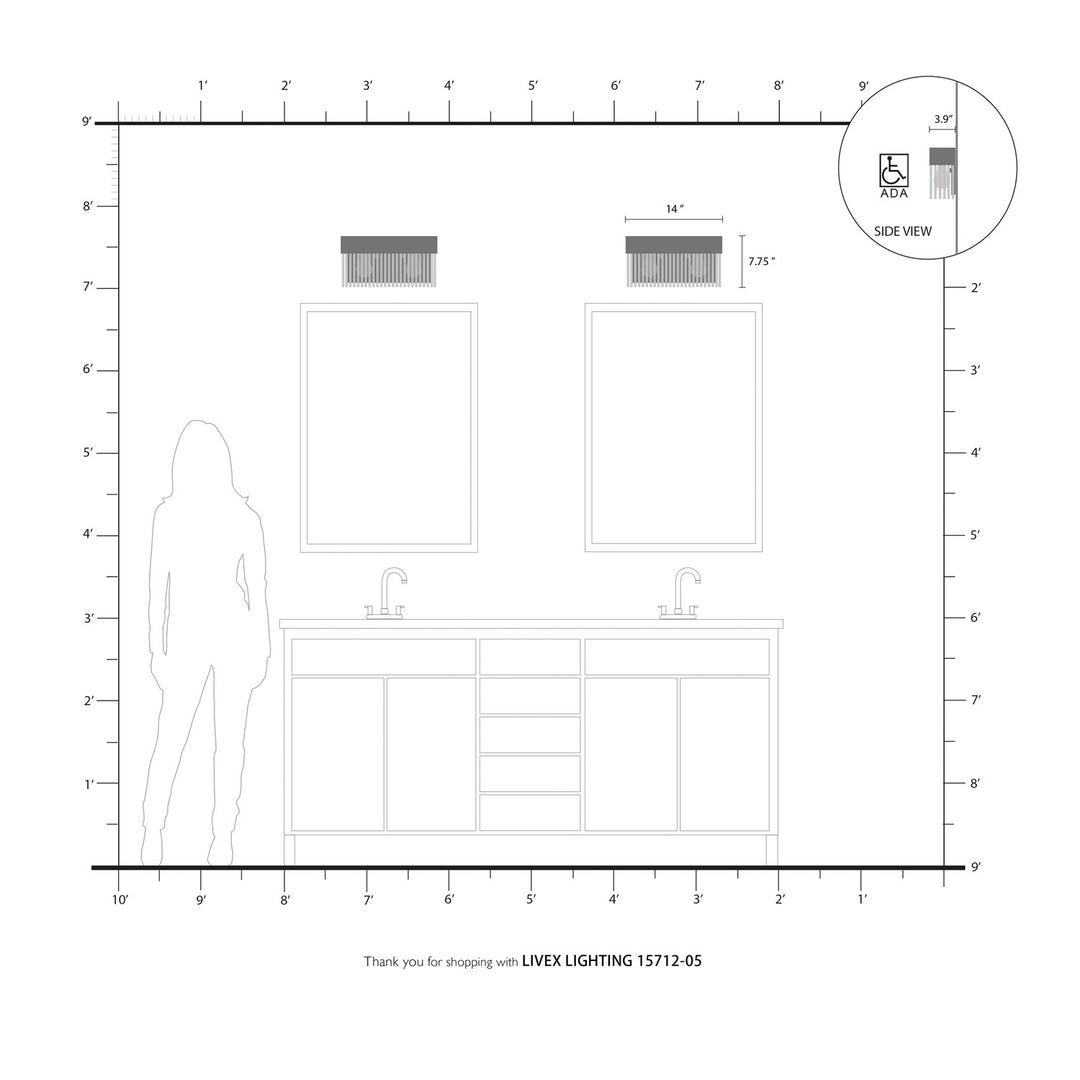 2 Light Polished Chrome Bath Vanity
