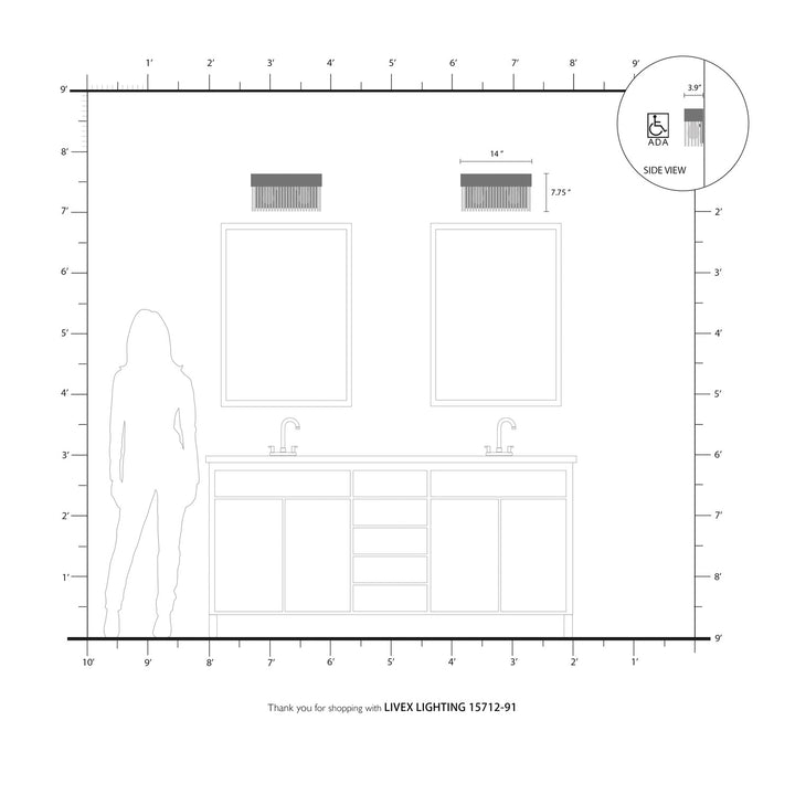 2 Light Brushed Nickel Bath Vanity