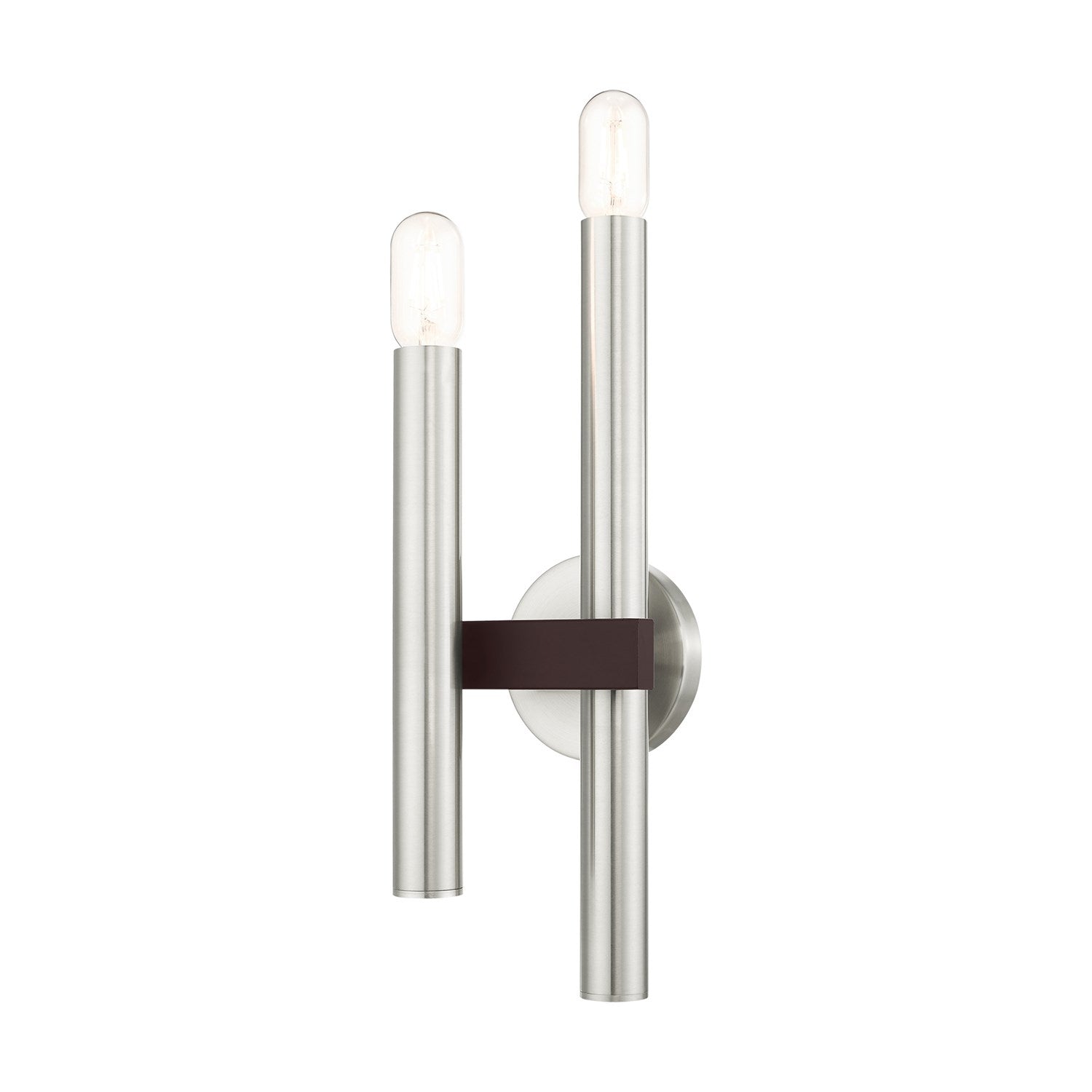 2 Light Brushed Nickel & Bronze Wall Sconce by Livex Lighting
