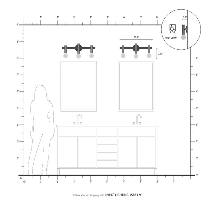 3 Light Brushed Nickel Bath Vanity