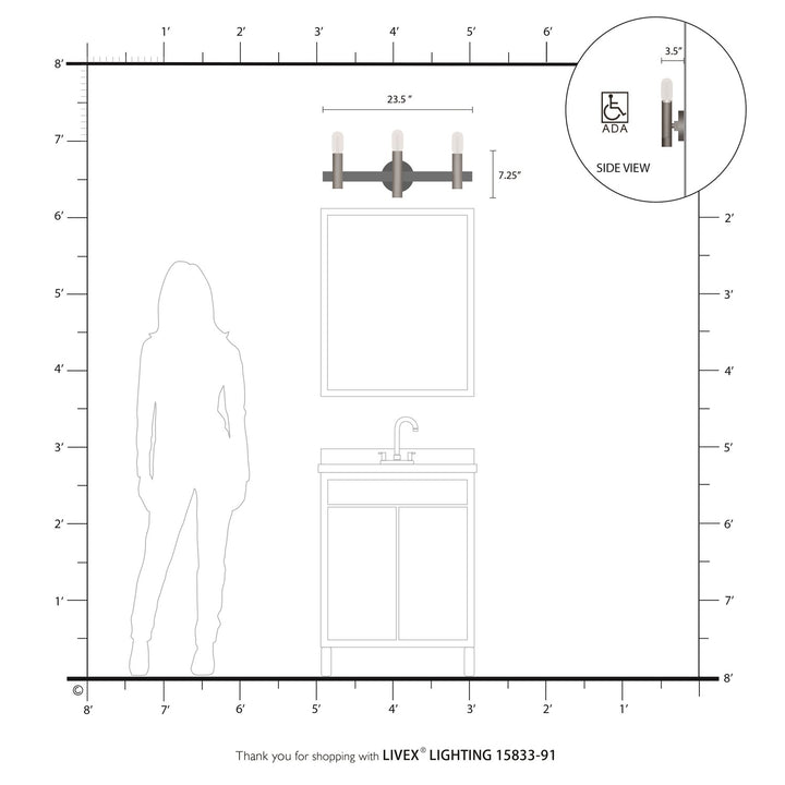 3 Light Brushed Nickel Bath Vanity