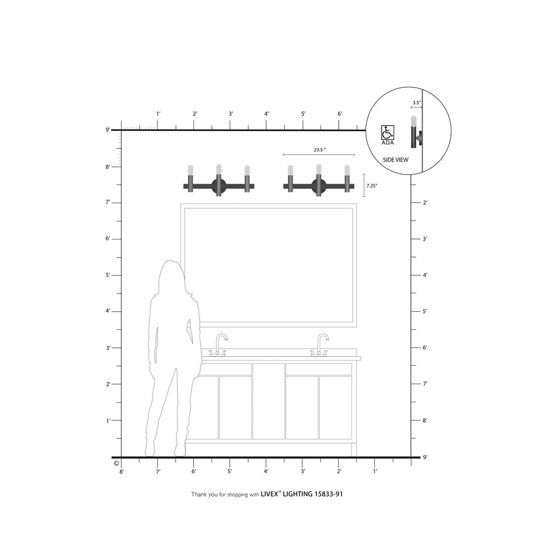3 Light Brushed Nickel Bath Vanity