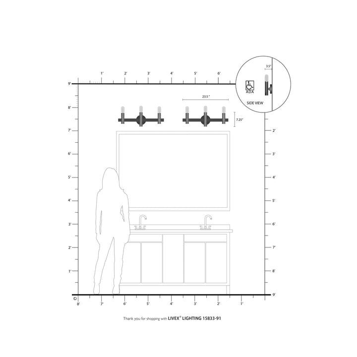 3 Light Brushed Nickel Bath Vanity