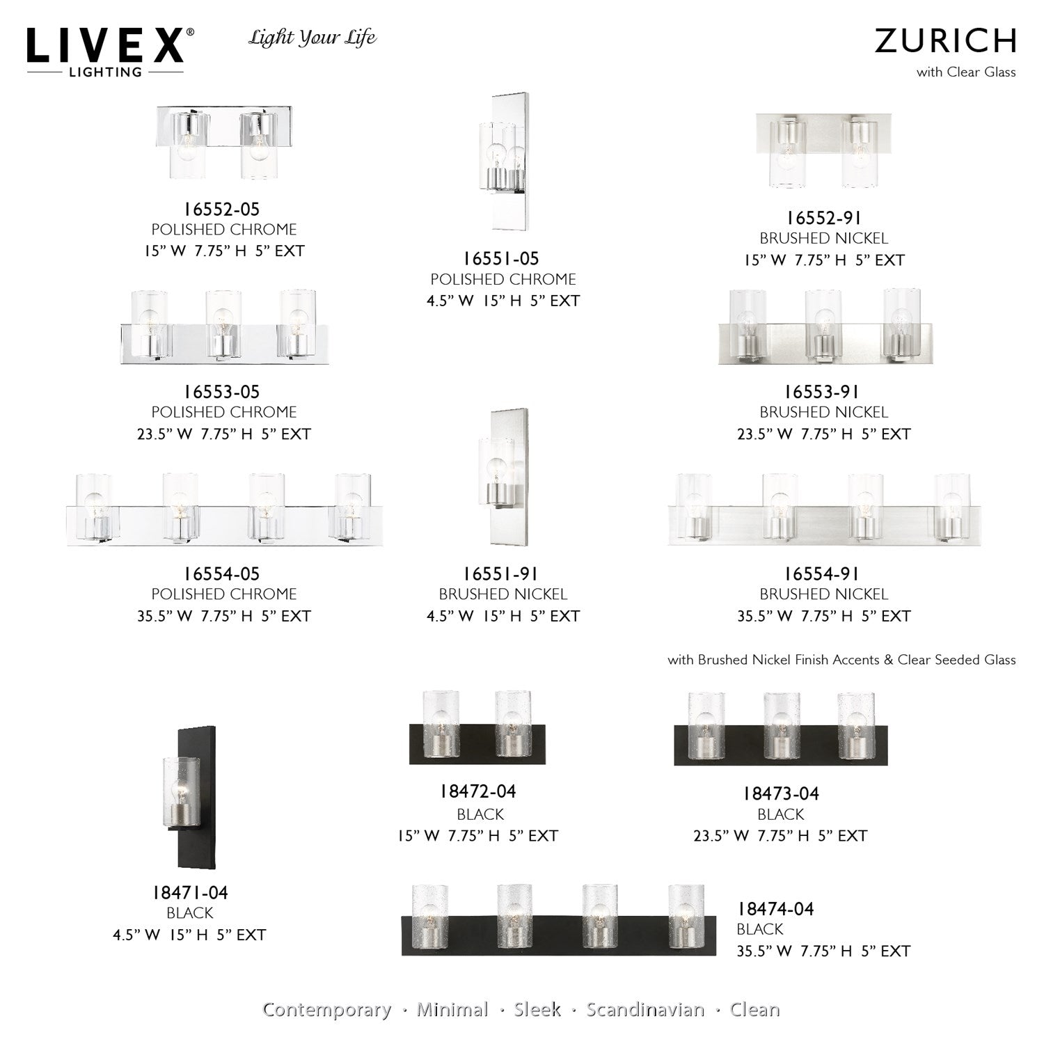 1 Light Brushed Nickel Wall Sconce