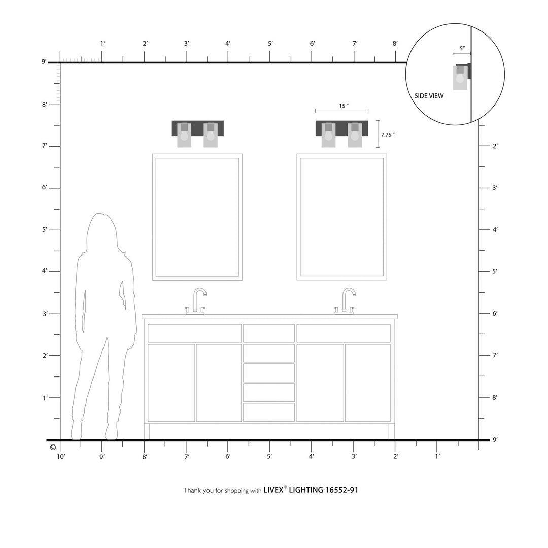 2 Light Brushed Nickel Bath Vanity