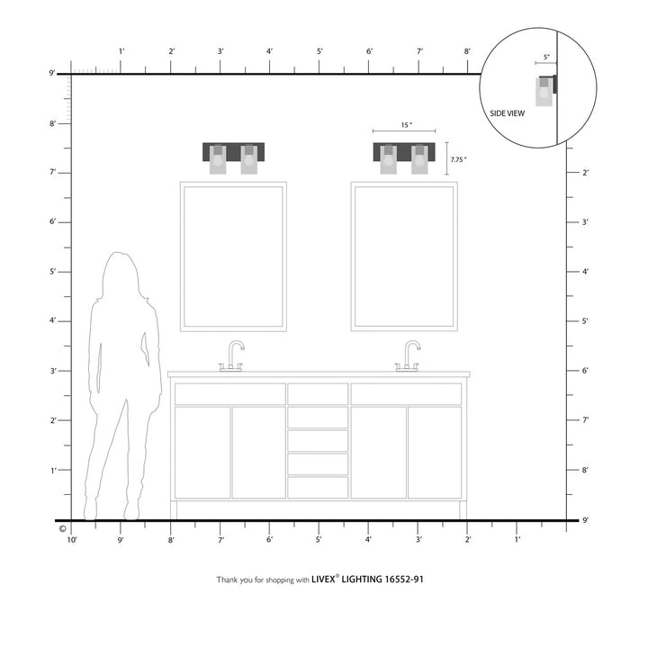 2 Light Brushed Nickel Bath Vanity