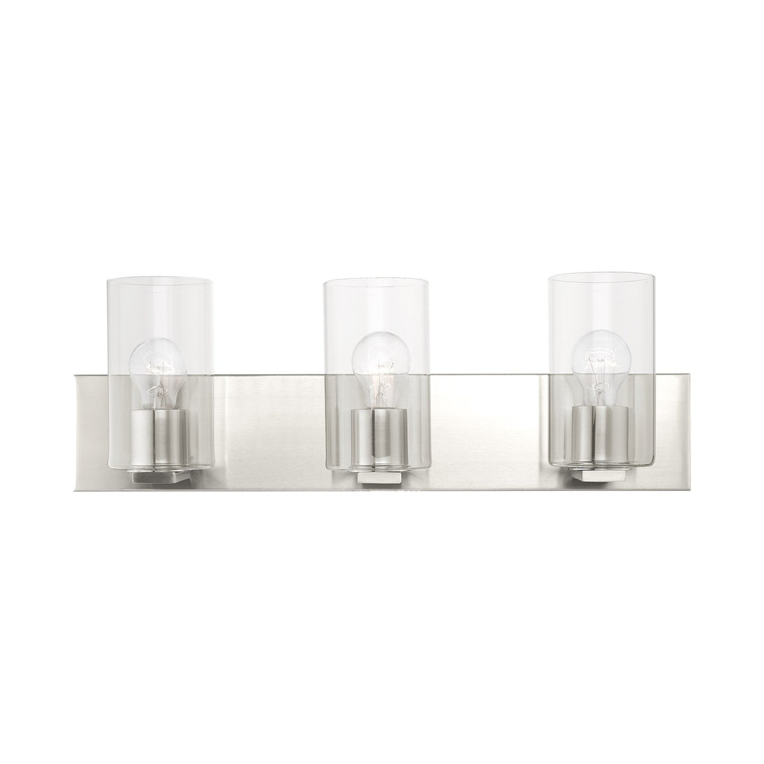 3 Light Brushed Nickel Bath Vanity by Livex Lighting