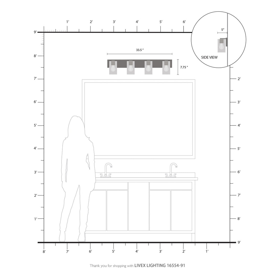 4 Light Brushed Nickel Bath Vanity