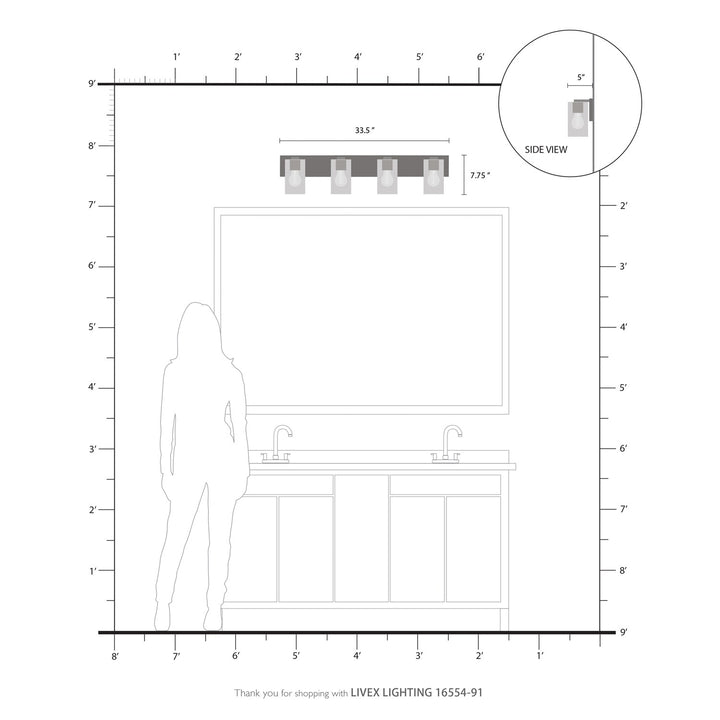 4 Light Brushed Nickel Bath Vanity