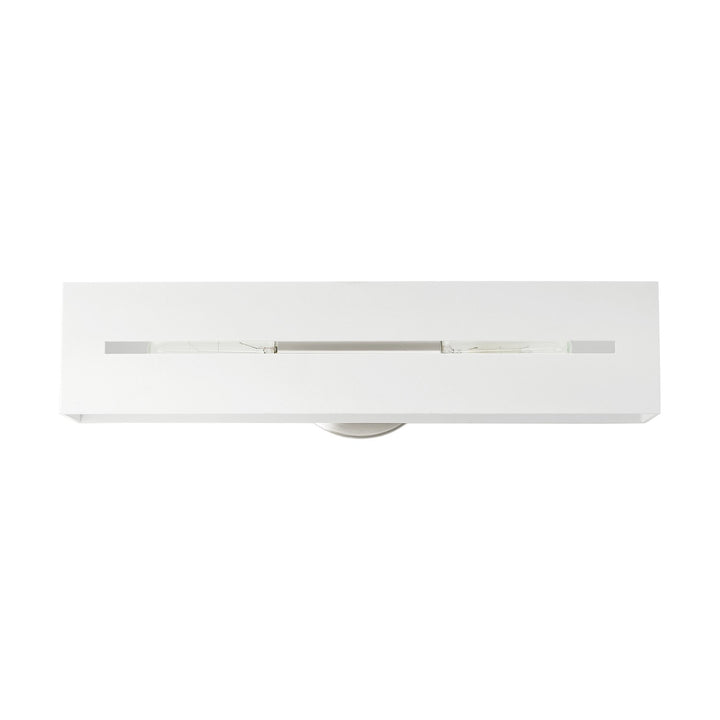 2 Light Textured White With Brushed Nickel Finish Accents Ada Vanity Sconce