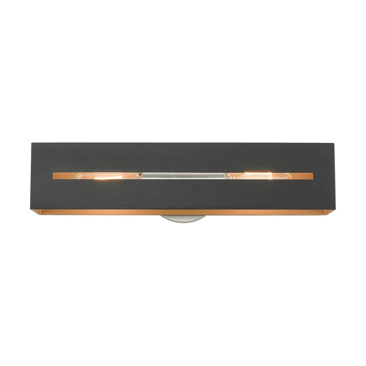2 Light Textured Black With Brushed Nickel Accents Ada Vanity Sconce by Livex Lighting