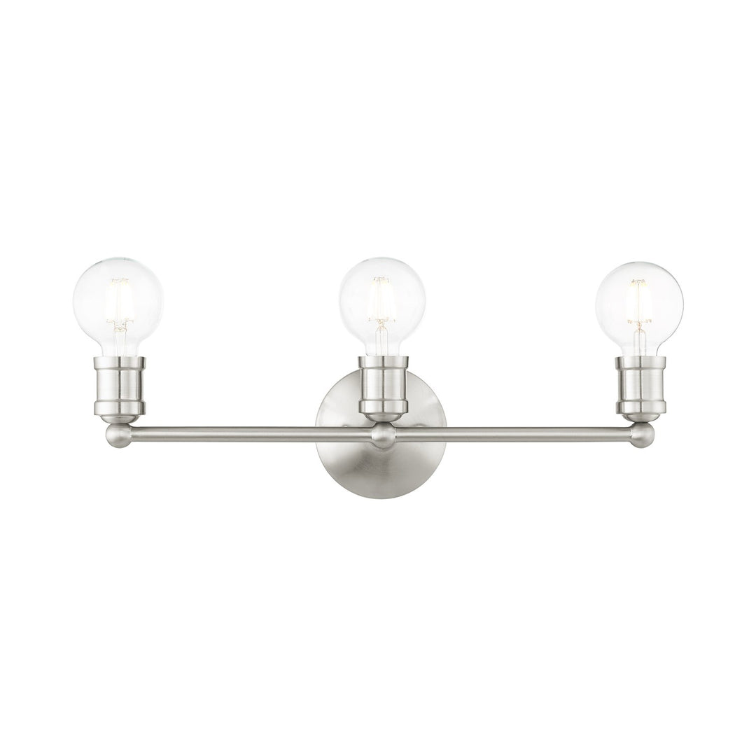 3 Light Brushed Nickel Bath Vanity by Livex Lighting