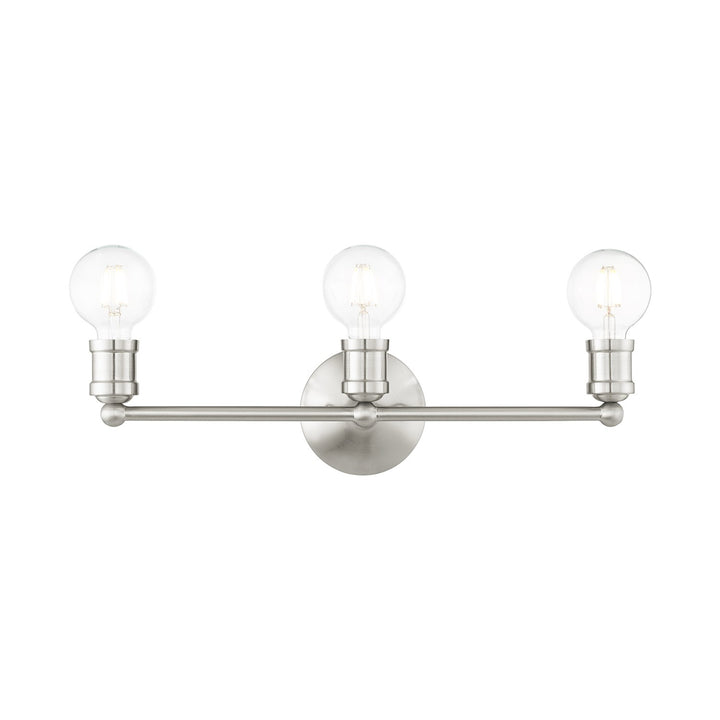 3 Light Brushed Nickel Bath Vanity by Livex Lighting