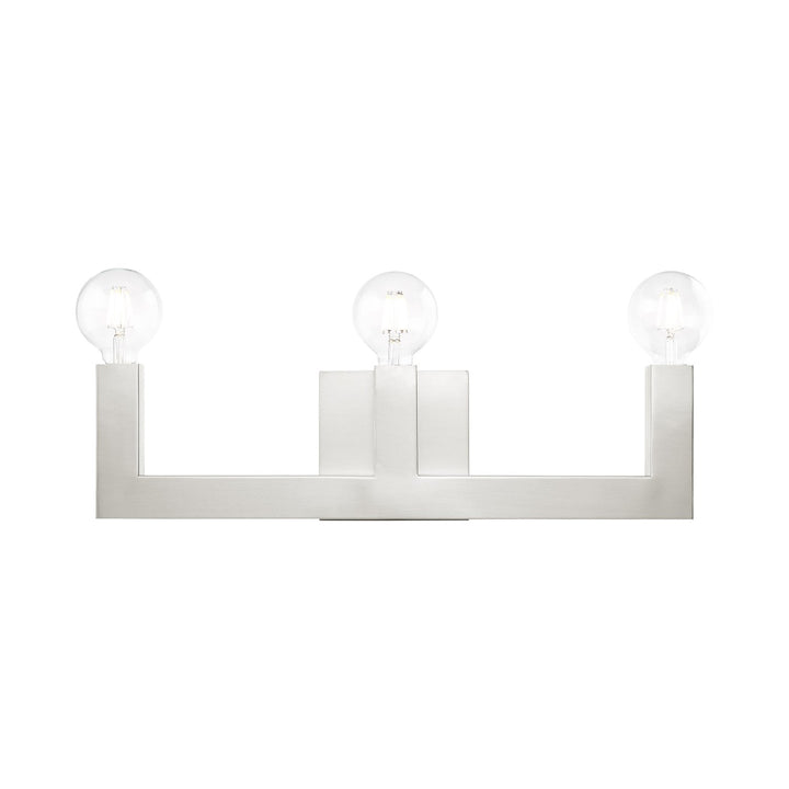 3 Light Brushed Nickel Bath Vanity by Livex Lighting