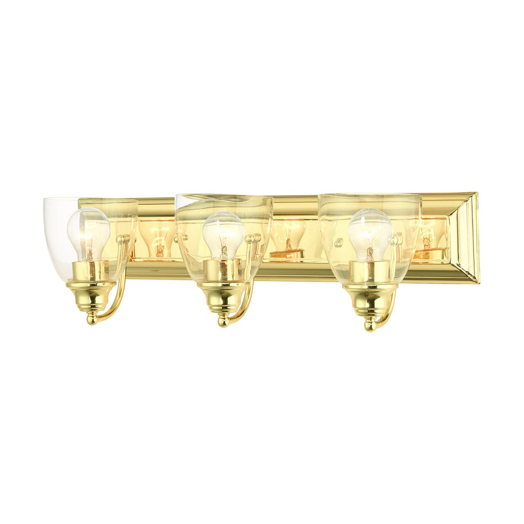 3 Light Polished Brass Vanity Sconce by Livex Lighting