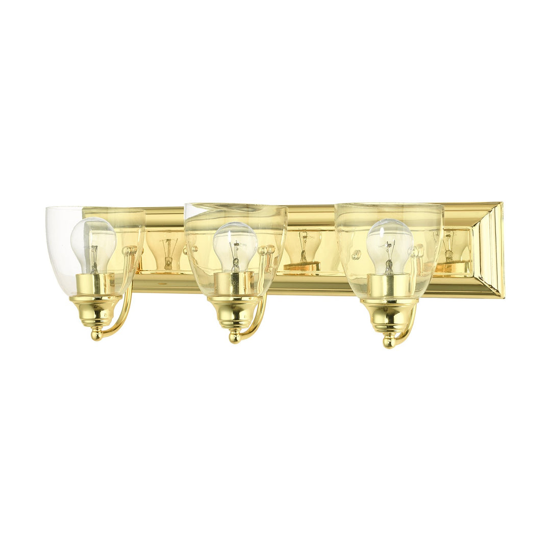 3 Light Polished Brass Vanity Sconce