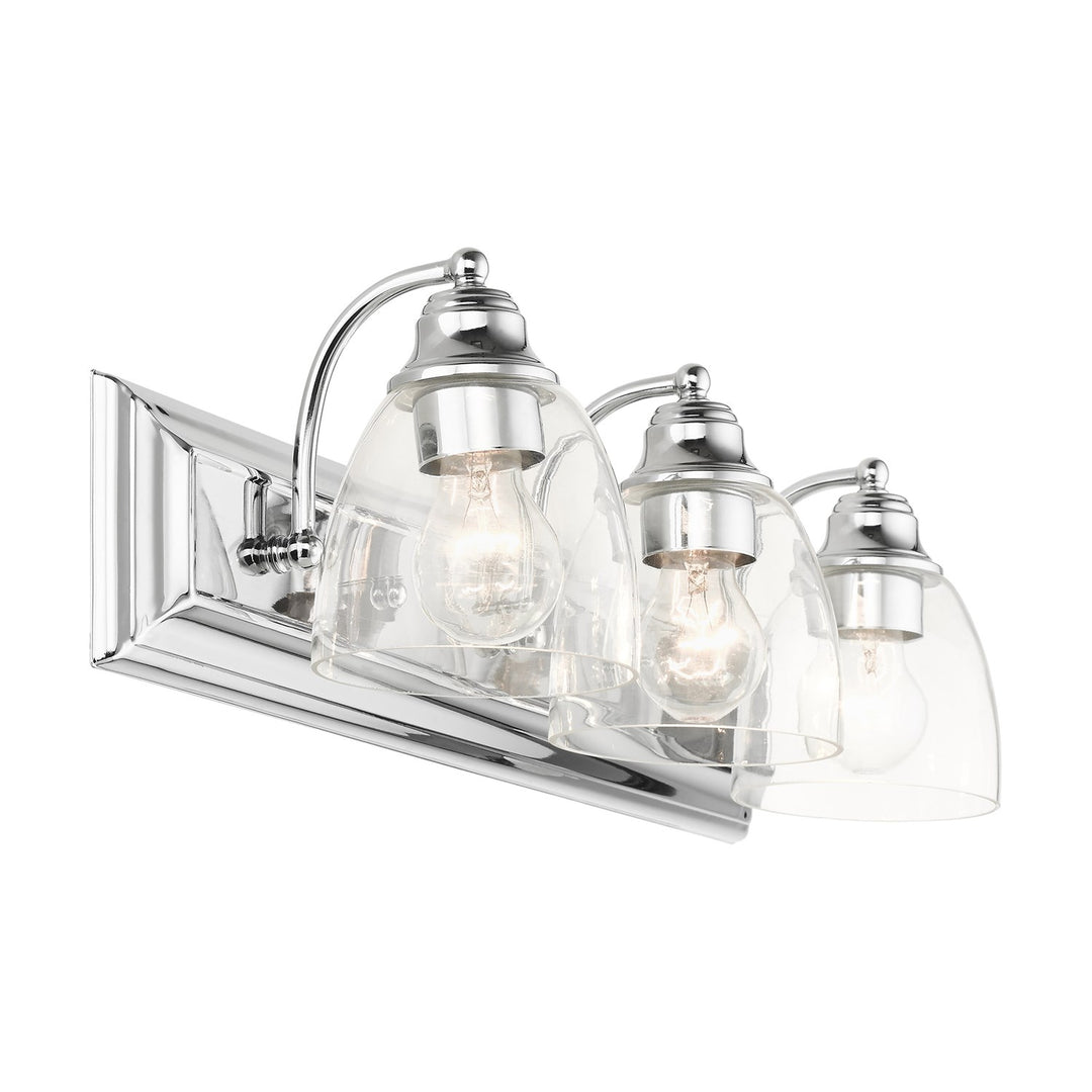 3 Light Polished Chrome Vanity Sconce