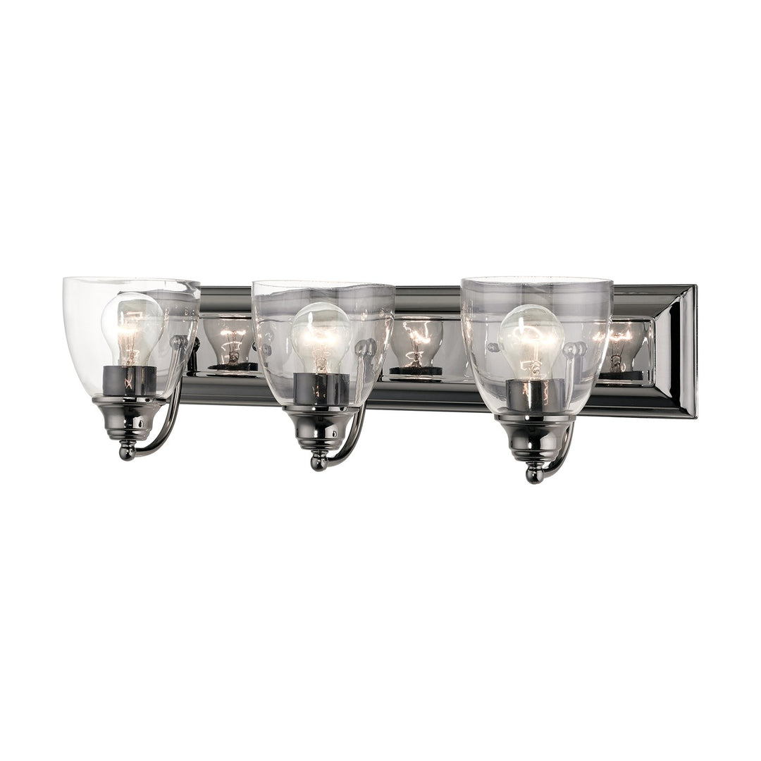 3 Light Black Chrome Vanity Sconce by Livex Lighting