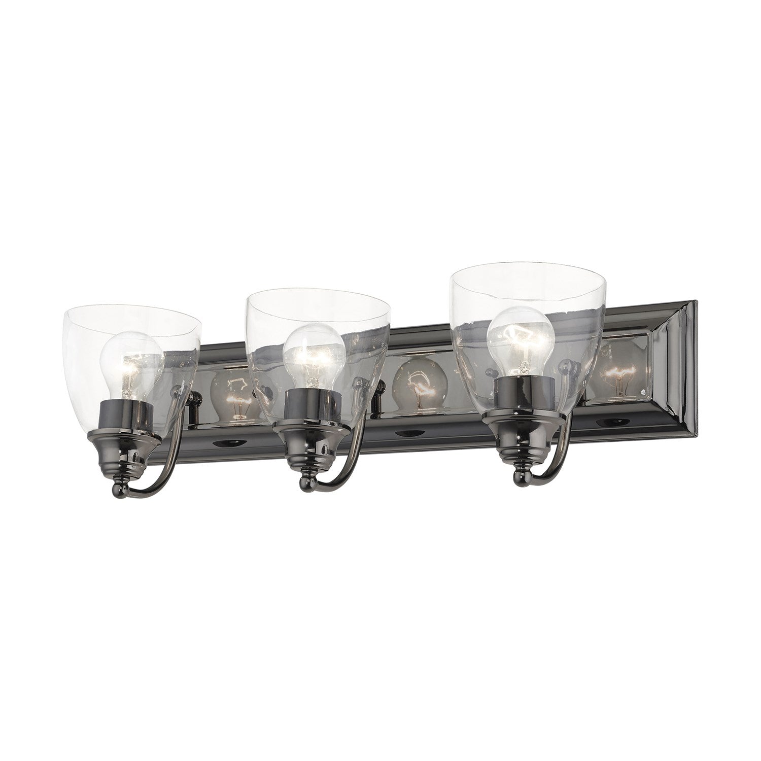 3 Light Black Chrome Vanity Sconce