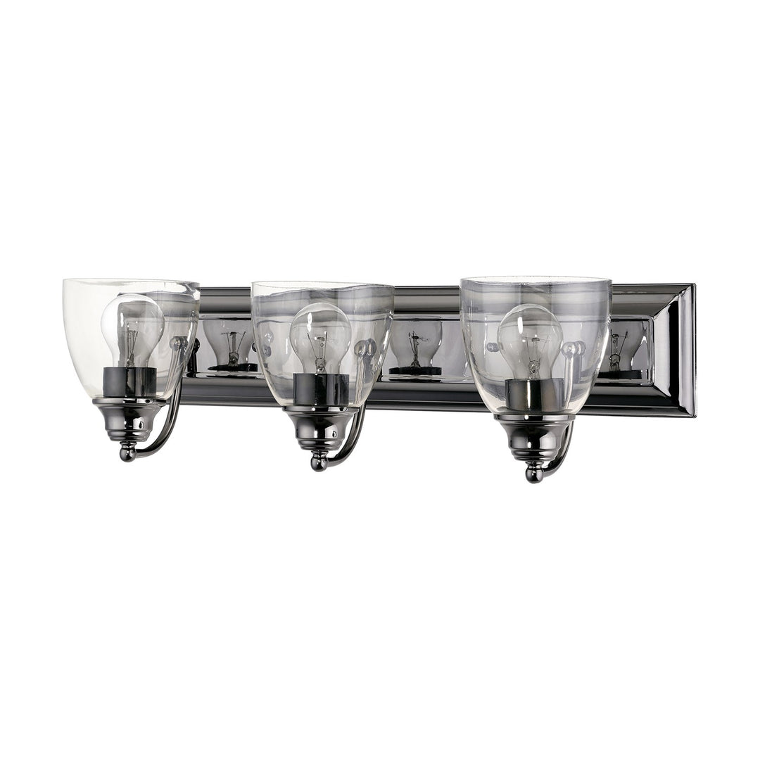 3 Light Black Chrome Vanity Sconce