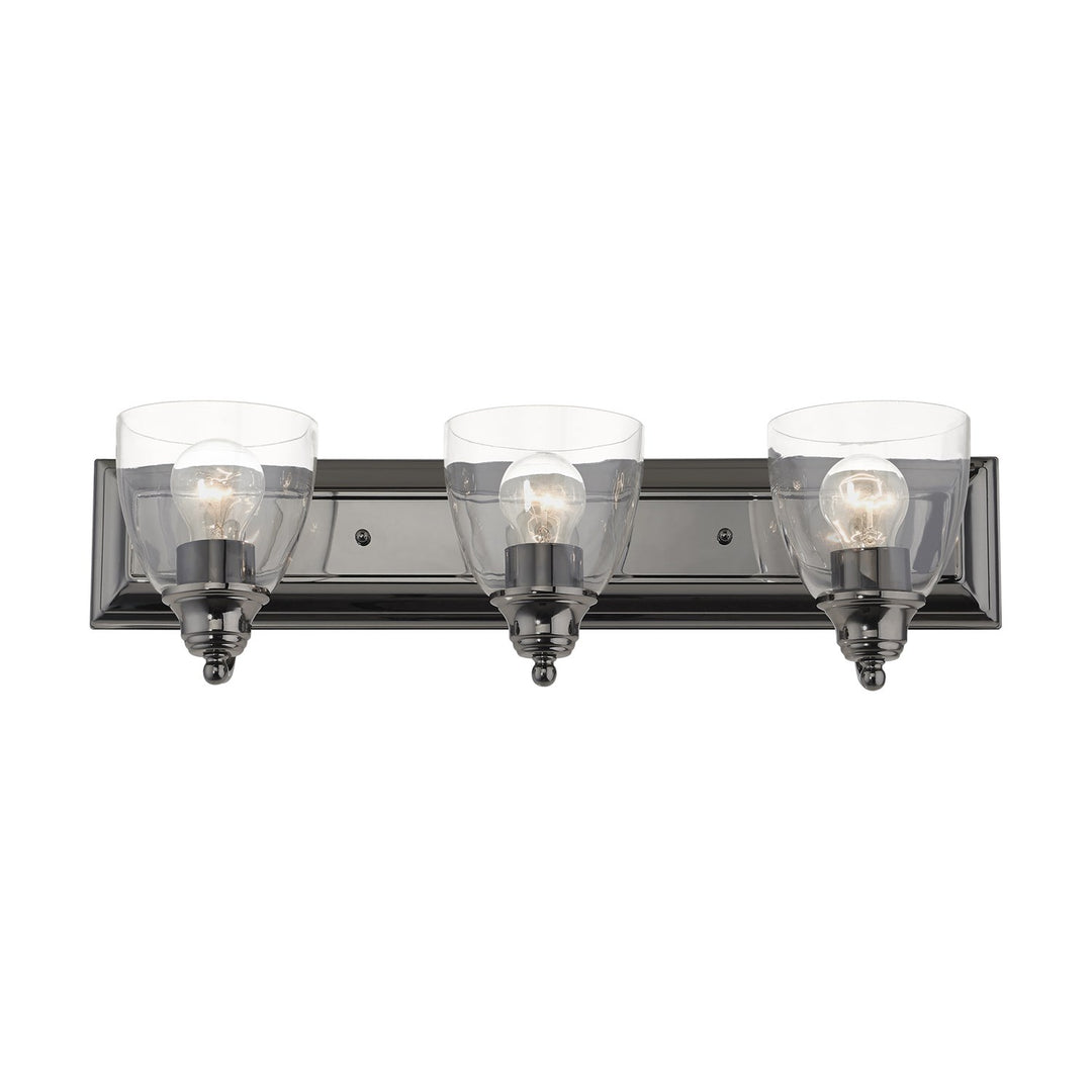 3 Light Black Chrome Vanity Sconce