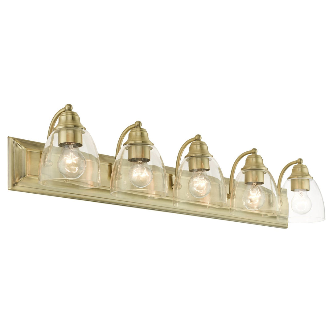 5 Light Antique Brass Vanity Sconce